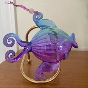 Iridescent glass fish ornament